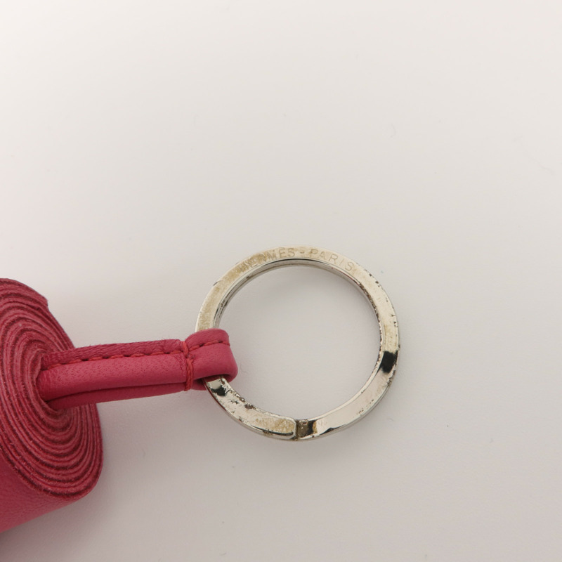 HERMES Milo皮革Carmen鎖匙扣Fuchsia-4
