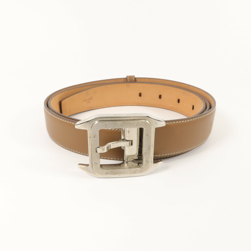 CARTIER 牛皮皮革Santos de Cartier Belt 105cm皮帶-4