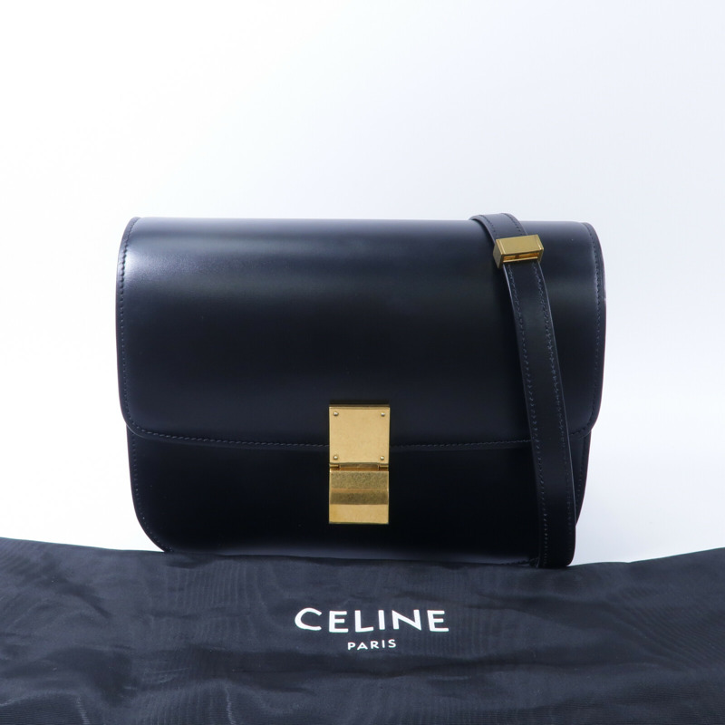 CELINE 牛皮皮革Classic Box Medium肩背袋-9