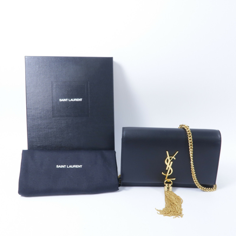 YVES SAINT LAURENT 牛皮皮革Kate鏈帶肩背袋-9