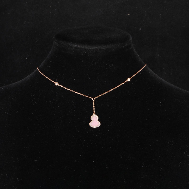 Qeelin 18K玫瑰金鑽石PetiteWulu及粉紅蛋白石項鏈-3