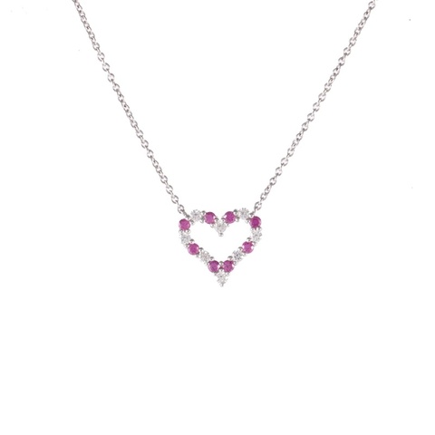 TIFFANY&CO 愛心吊墜項鏈鑽石pt950