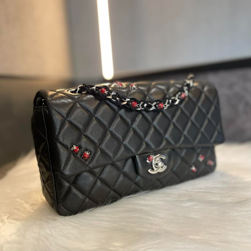 HANEL 全皮COCO 25瓢蟲鏈包 黑色-1