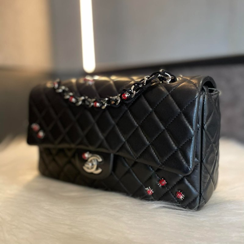 HANEL 全皮COCO 25瓢蟲鏈包 黑色-2