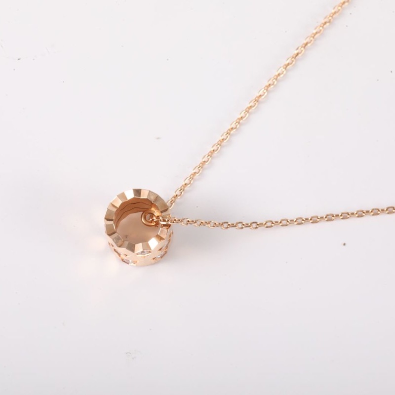 CHAUMET 18K玫瑰金鑽石BeeMyLove愛·巢蜂巢鑲鑽項鏈小號-3