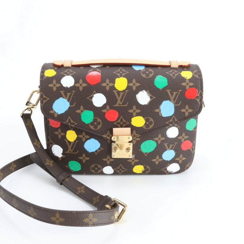 全新未使用 Louis Vuitton RFID 防盜網 Yayoi Kusama LV x YK Pochette Metis MM M46384 兩用單肩斜背包 女士-1