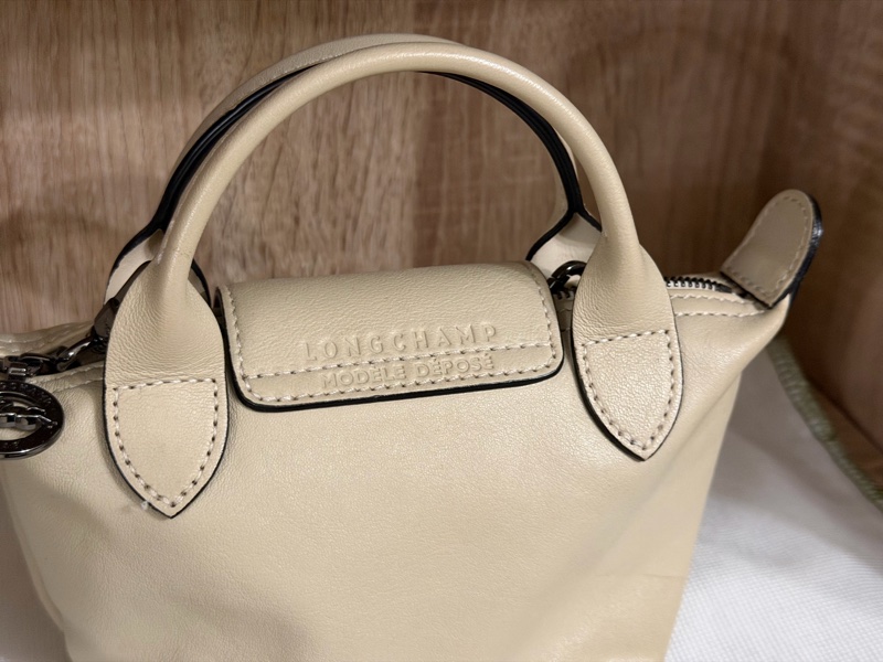Longchamp Le Pliage Xtra Mini 羊皮迷你包|奶油白 真皮 手提斜背包 小羊皮 絕版尺寸 絕版材質-2