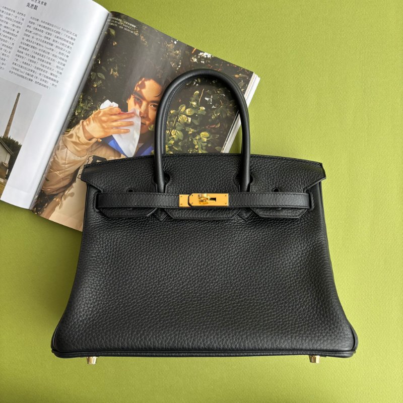 天菜 ::HERMES:: 黑金釦 BIRKIN 30 柏金包30公分 手提包 公事包-0
