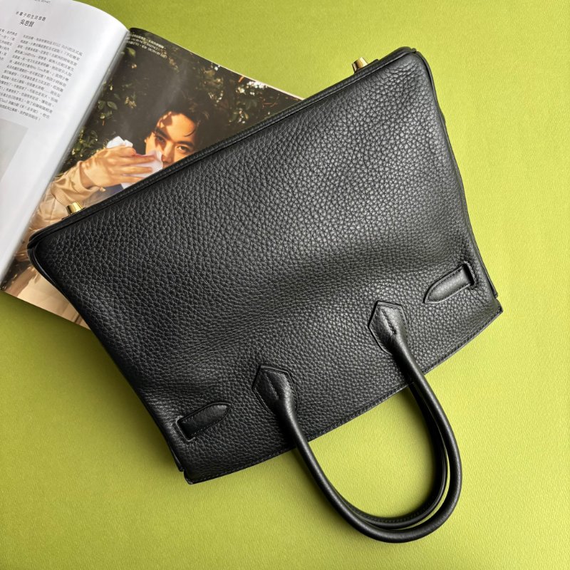 天菜 ::HERMES:: 黑金釦 BIRKIN 30 柏金包30公分 手提包 公事包-1