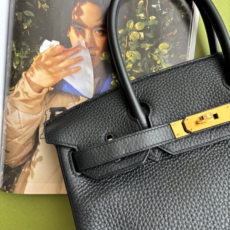 天菜 ::HERMES:: 黑金釦 BIRKIN 30 柏金包30公分 手提包 公事包-4