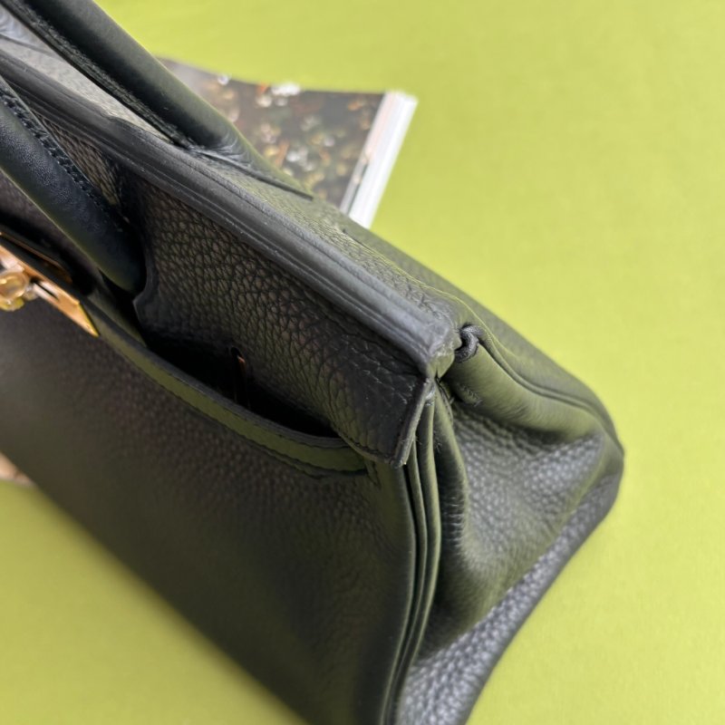 天菜 ::HERMES:: 黑金釦 BIRKIN 30 柏金包30公分 手提包 公事包-5