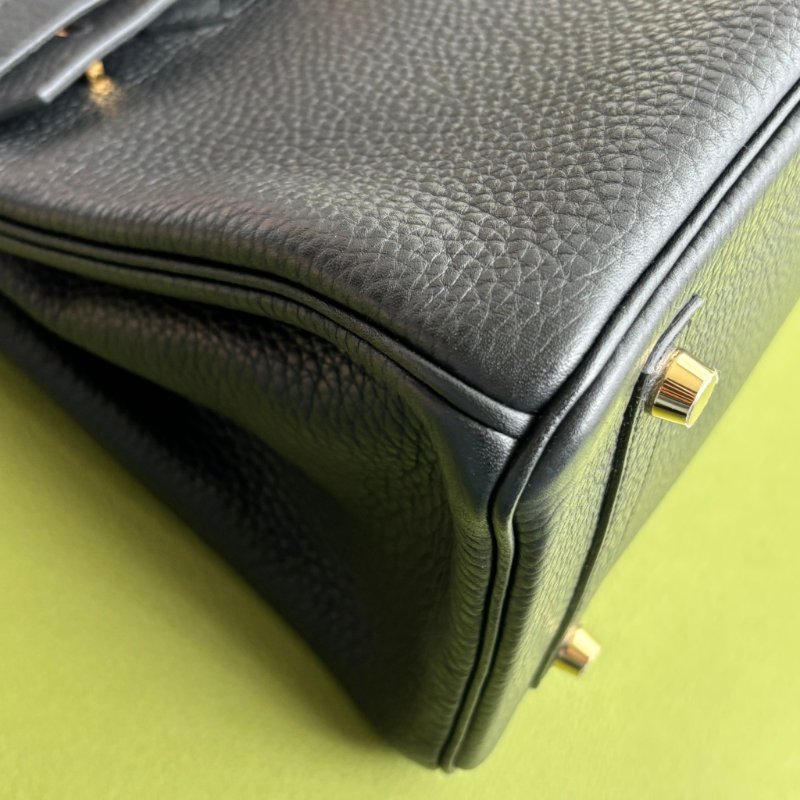 天菜 ::HERMES:: 黑金釦 BIRKIN 30 柏金包30公分 手提包 公事包-7