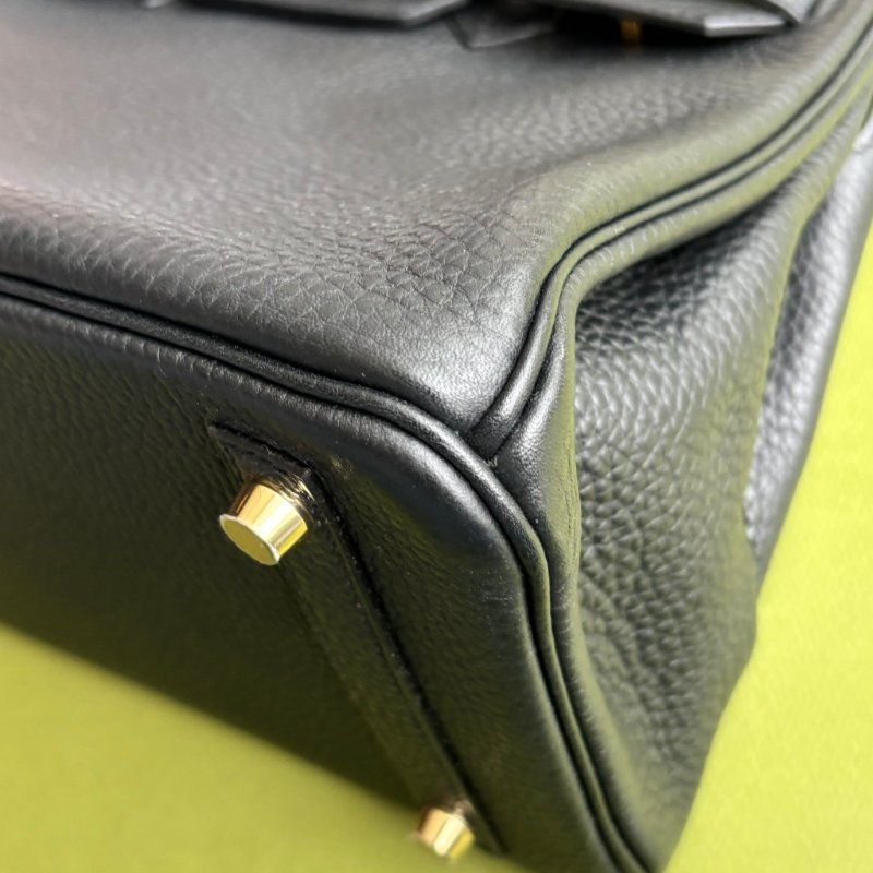 天菜 ::HERMES:: 黑金釦 BIRKIN 30 柏金包30公分 手提包 公事包-8