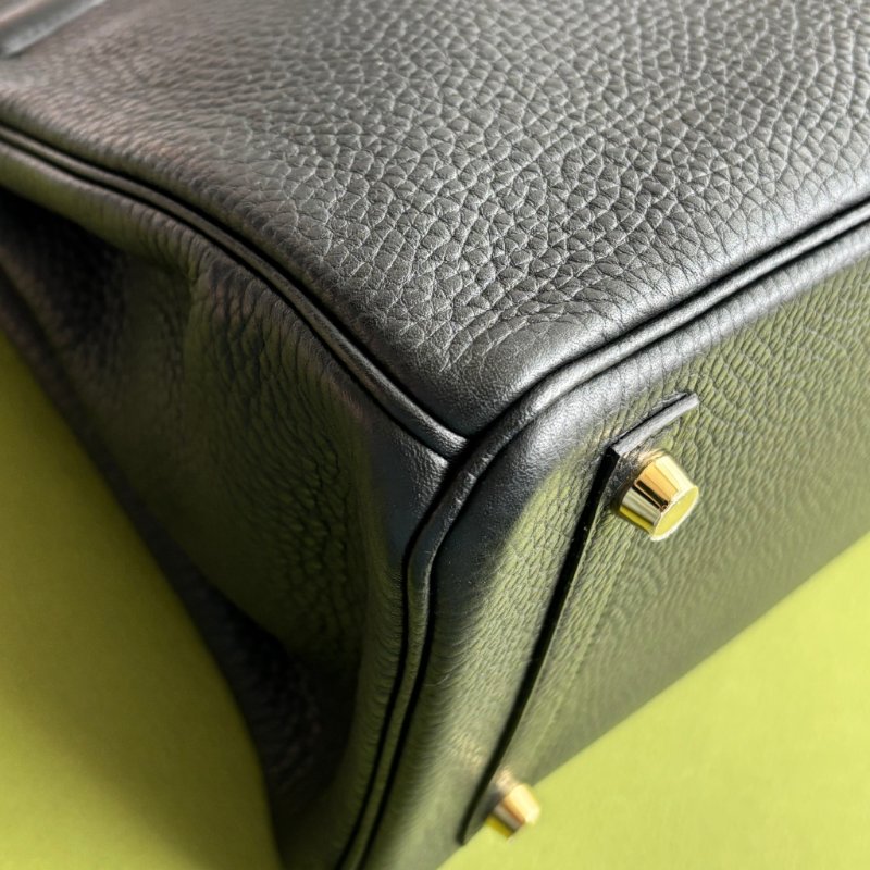 天菜 ::HERMES:: 黑金釦 BIRKIN 30 柏金包30公分 手提包 公事包-9