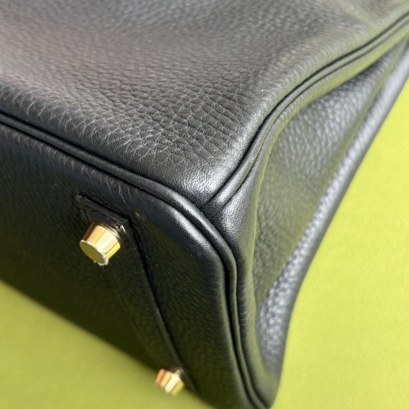 天菜 ::HERMES:: 黑金釦 BIRKIN 30 柏金包30公分 手提包 公事包-10