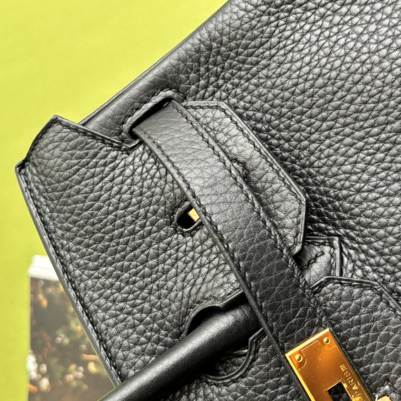 天菜 ::HERMES:: 黑金釦 BIRKIN 30 柏金包30公分 手提包 公事包-15