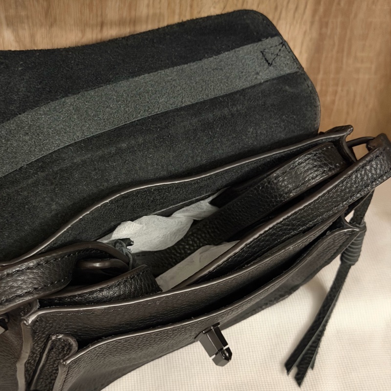 Rebecca Minkoff Darren mini 黑色真皮斜背包｜黑五金 流蘇 小方包 側背包-2