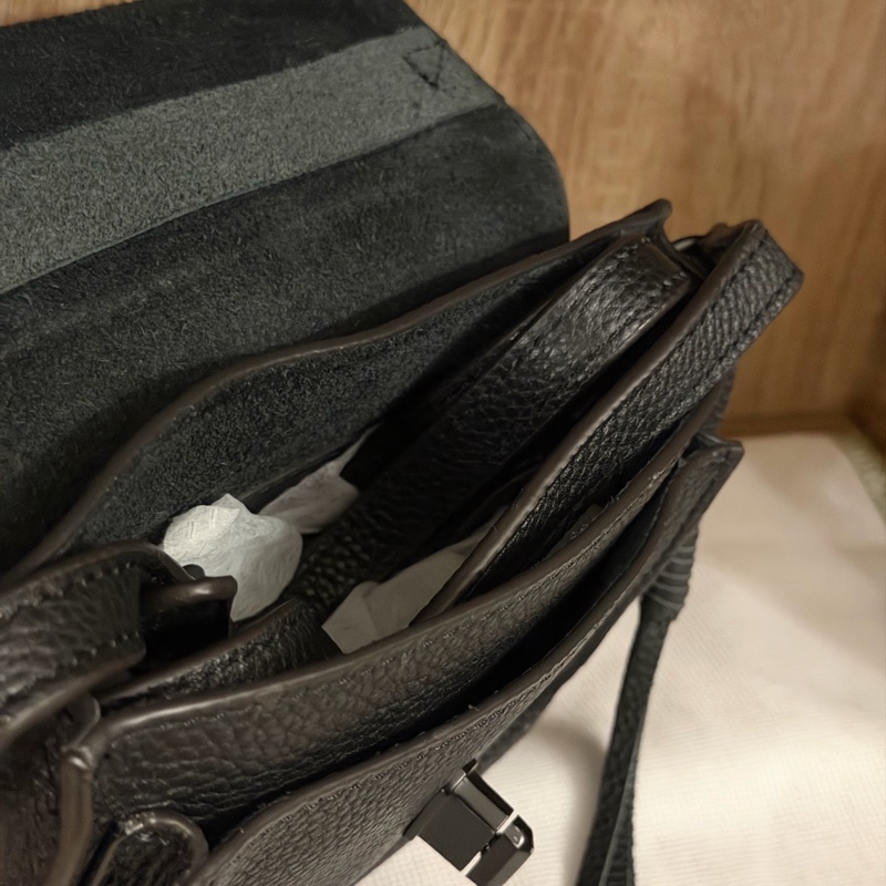 Rebecca Minkoff Darren mini 黑色真皮斜背包｜黑五金 流蘇 小方包 側背包-4