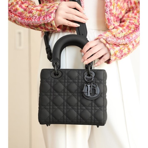 DIOR🖤黑色啞光皮LADY DIOR黛妃包M0538SLOI