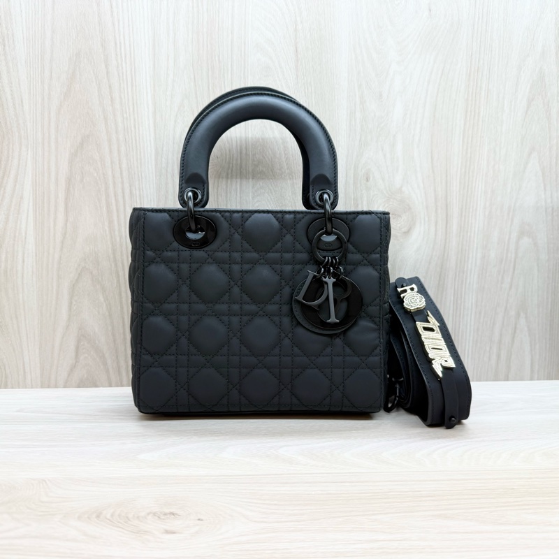 DIOR🖤黑色啞光皮LADY DIOR黛妃包M0538SLOI-1