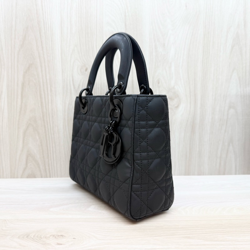 DIOR🖤黑色啞光皮LADY DIOR黛妃包M0538SLOI-3