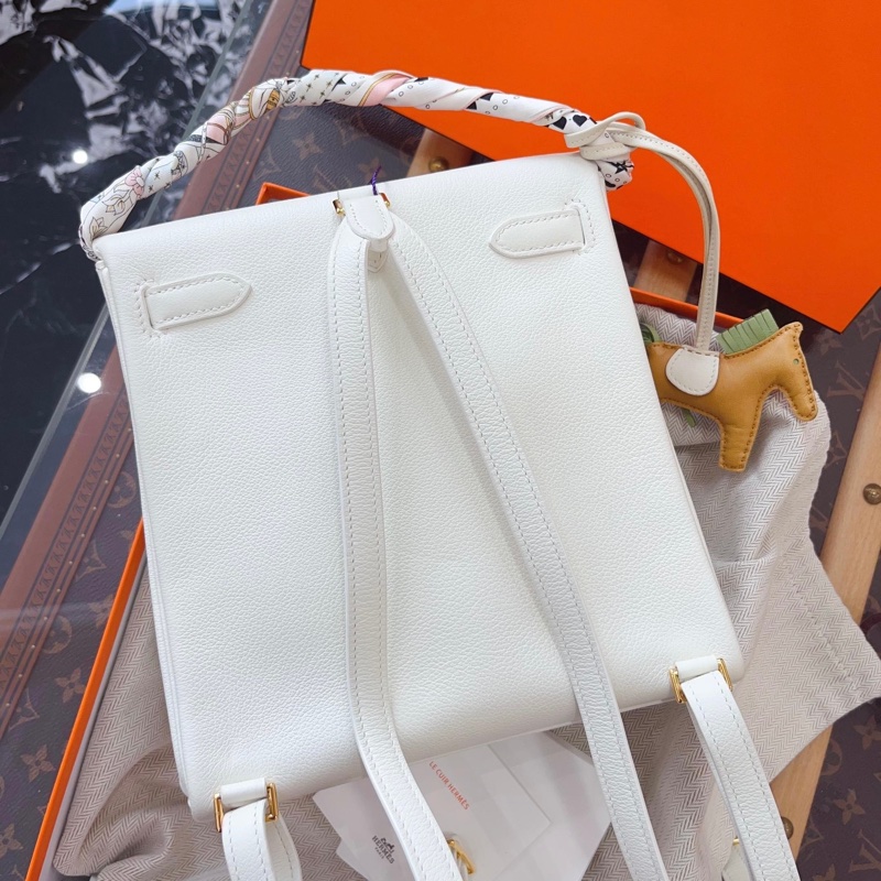 ✨全新🆕愛馬仕Hermes 純白色金扣 ado雙肩包 Z刻 稀有純白色 ❤️正品保障-1