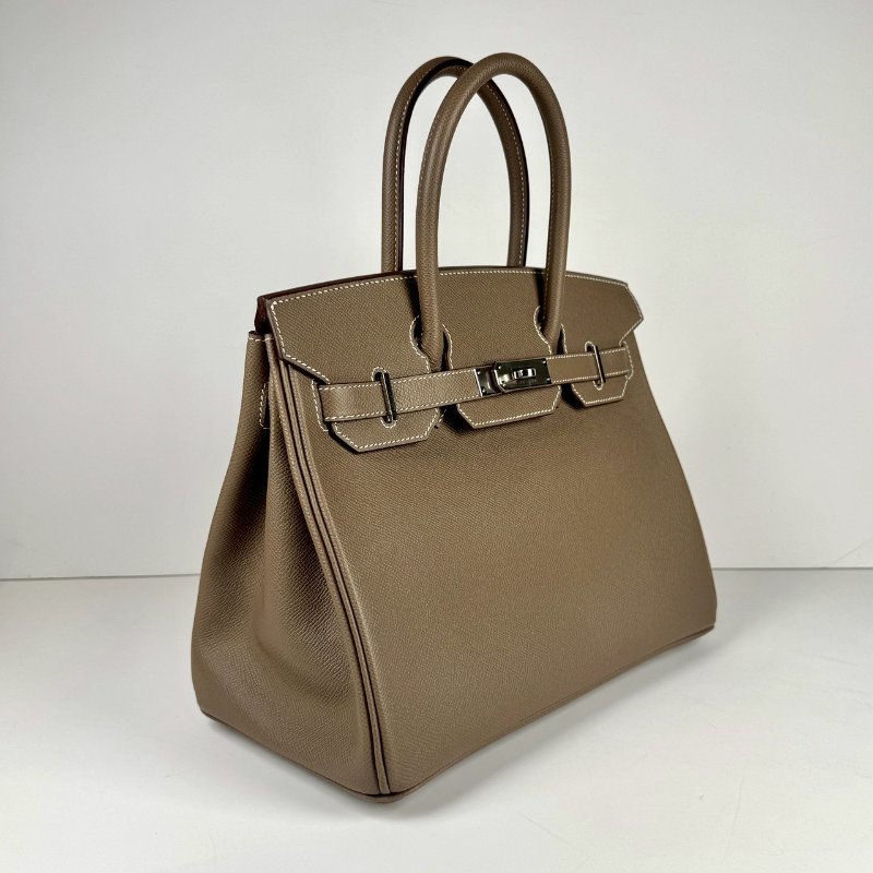 Hermes Birkin 30 18 etoupe 大象灰 銀釦 柏金包 U刻-3
