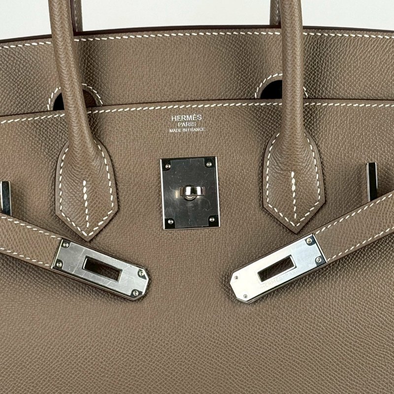 Hermes Birkin 30 18 etoupe 大象灰 銀釦 柏金包 U刻-6