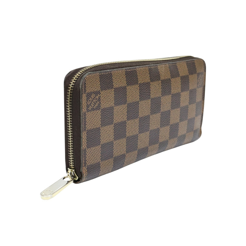 棕色 棋盤格帆布 Zippy 拉鍊長夾【LOUIS VUITTON LV 路易威登】 N41661-1