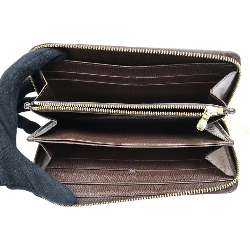 棕色 棋盤格帆布 Zippy 拉鍊長夾【LOUIS VUITTON LV 路易威登】 N41661-2