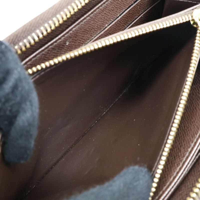 棕色 棋盤格帆布 Zippy 拉鍊長夾【LOUIS VUITTON LV 路易威登】 N41661-3