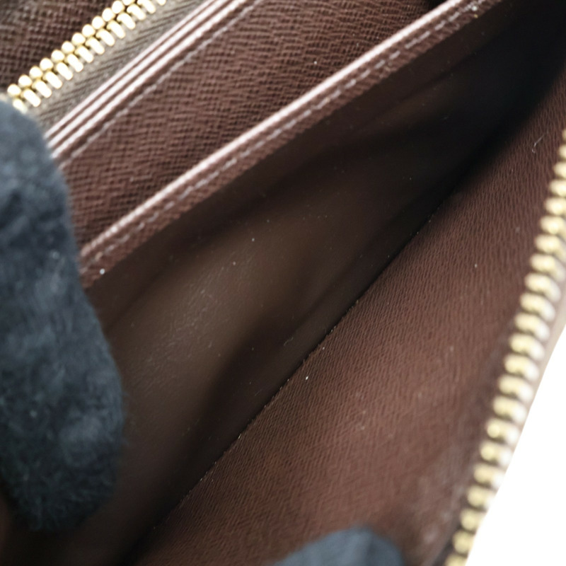 棕色 棋盤格帆布 Zippy 拉鍊長夾【LOUIS VUITTON LV 路易威登】 N41661-5