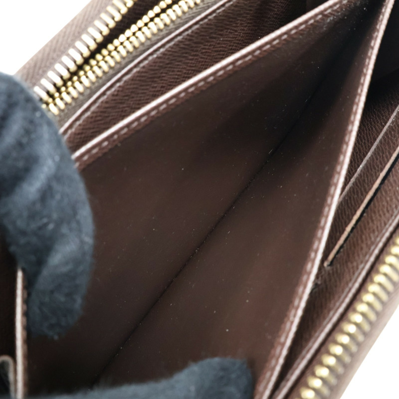 棕色 棋盤格帆布 Zippy 拉鍊長夾【LOUIS VUITTON LV 路易威登】 N41661-6