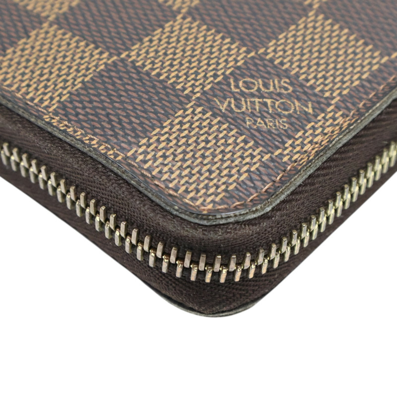 棕色 棋盤格帆布 Zippy 拉鍊長夾【LOUIS VUITTON LV 路易威登】 N41661-9