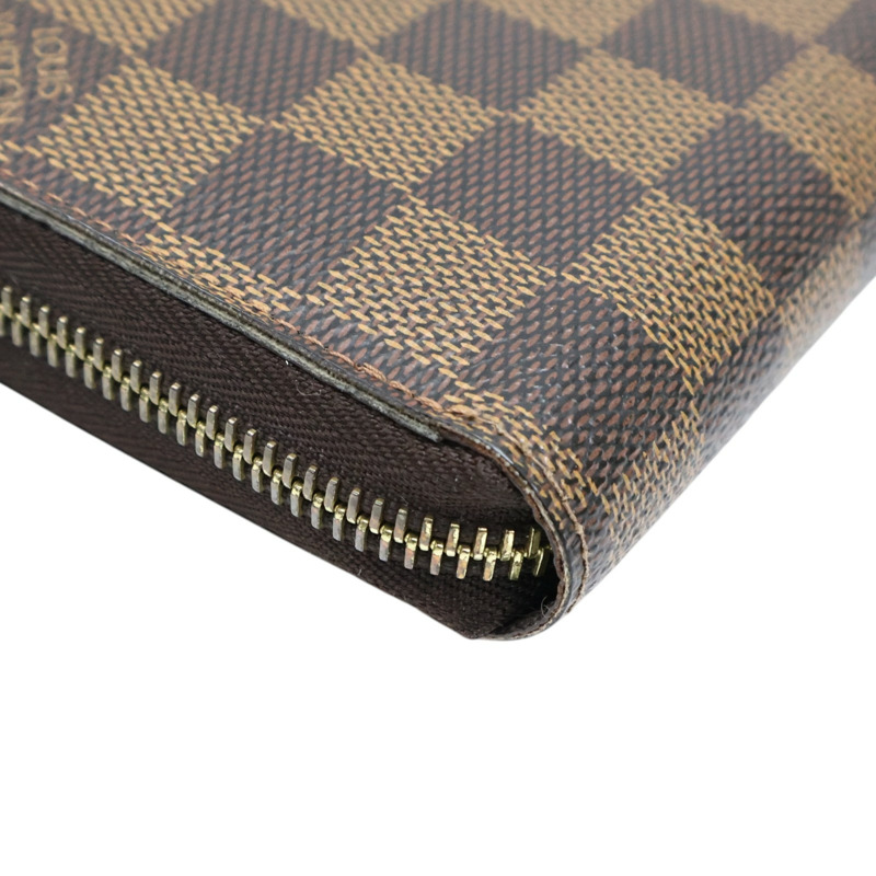 棕色 棋盤格帆布 Zippy 拉鍊長夾【LOUIS VUITTON LV 路易威登】 N41661-10