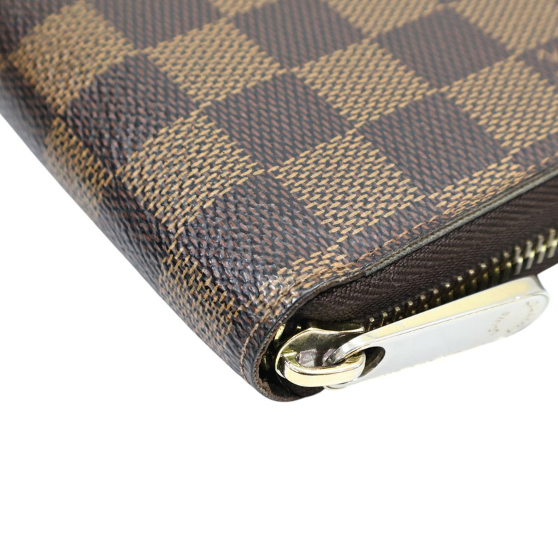 棕色 棋盤格帆布 Zippy 拉鍊長夾【LOUIS VUITTON LV 路易威登】 N41661-11