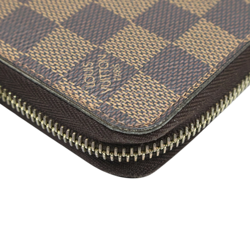 棕色 棋盤格帆布 Zippy 拉鍊長夾【LOUIS VUITTON LV 路易威登】 N41661-12