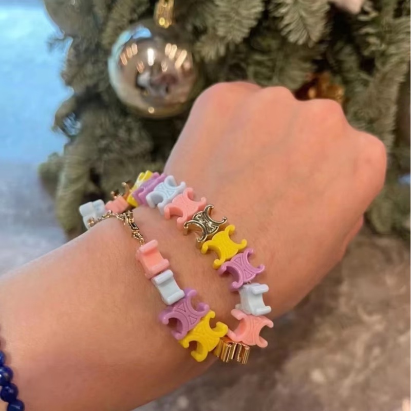 CELINE baby係列 Lisa 同款 凱旋門 馬卡龍色 手環 手鏈 手鍊 手飾-13