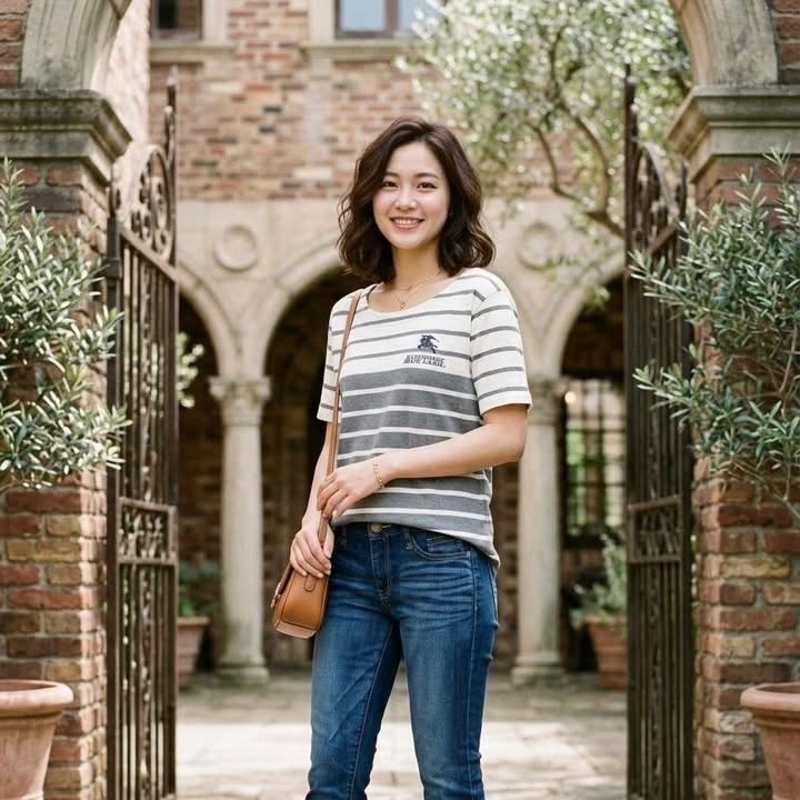 BURBERRY 藍標 刺繡大戰馬字母上衣-1