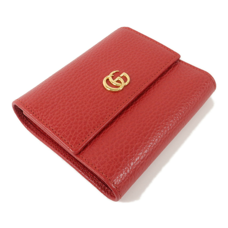 GUCCI 牛皮皮革Marmont Trifold Wallet錢包-2