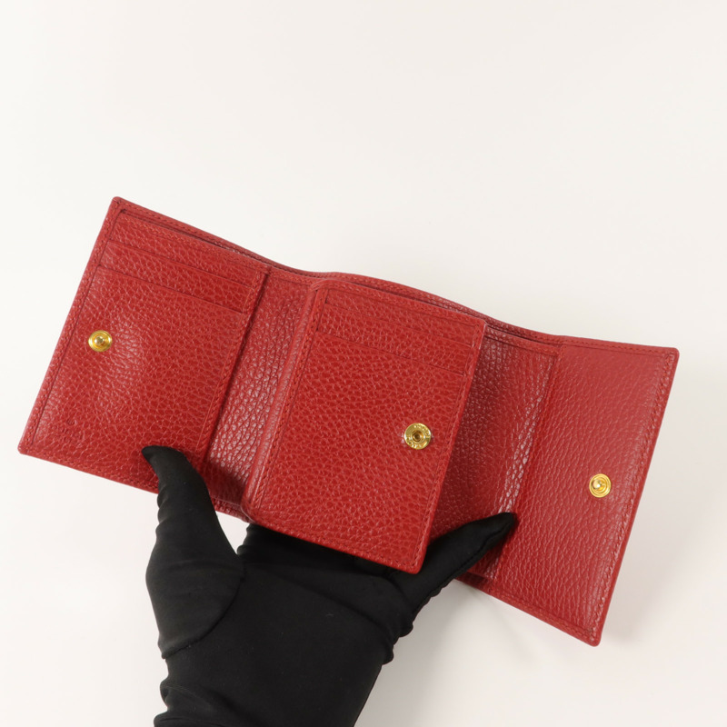 GUCCI 牛皮皮革Marmont Trifold Wallet錢包-4