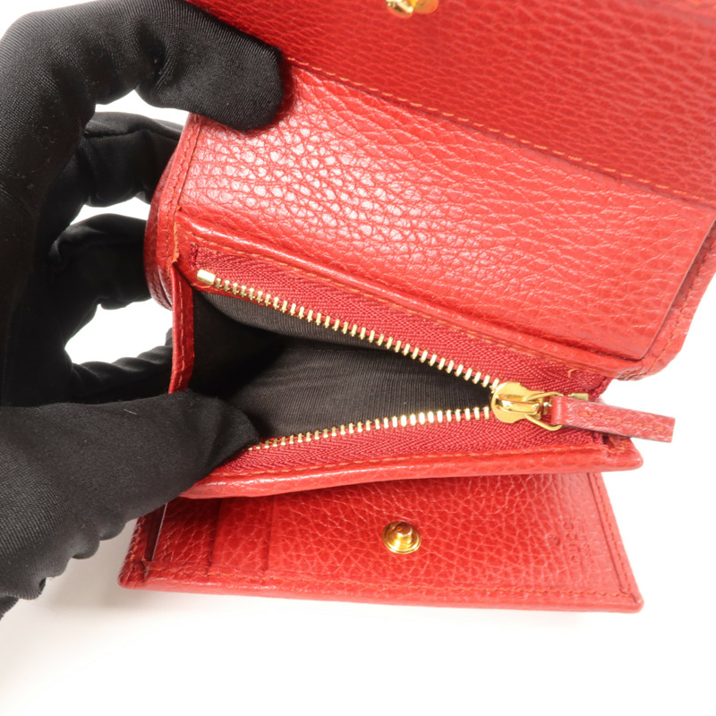 GUCCI 牛皮皮革Marmont Trifold Wallet錢包-6