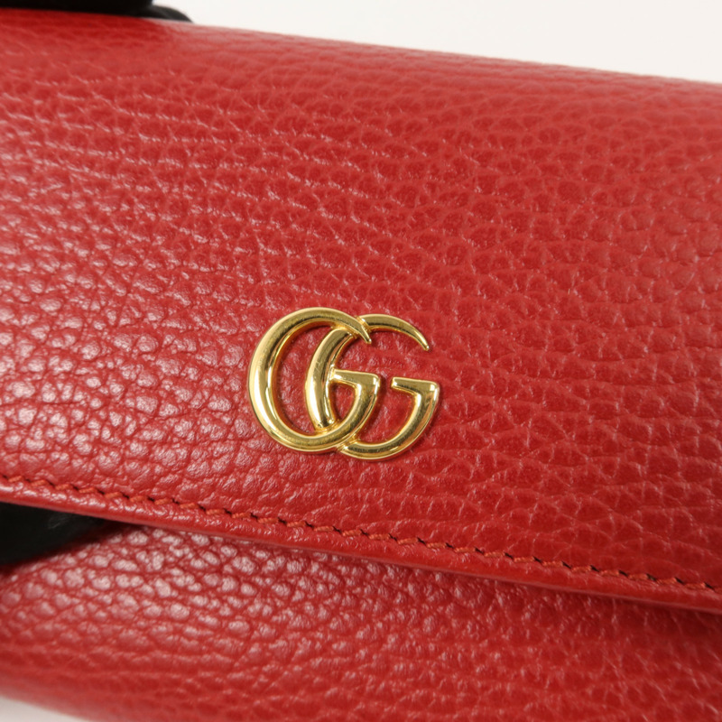GUCCI 牛皮皮革Marmont Trifold Wallet錢包-9