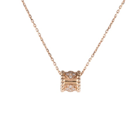 VAN CLEEF&ARPELS PerléeClovers萬花筒鑲鑽項鏈18K玫瑰金/鑽石