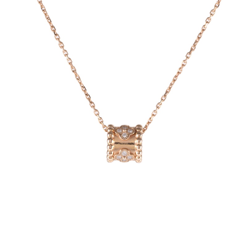 VAN CLEEF&ARPELS PerléeClovers萬花筒鑲鑽項鏈18K玫瑰金/鑽石-0