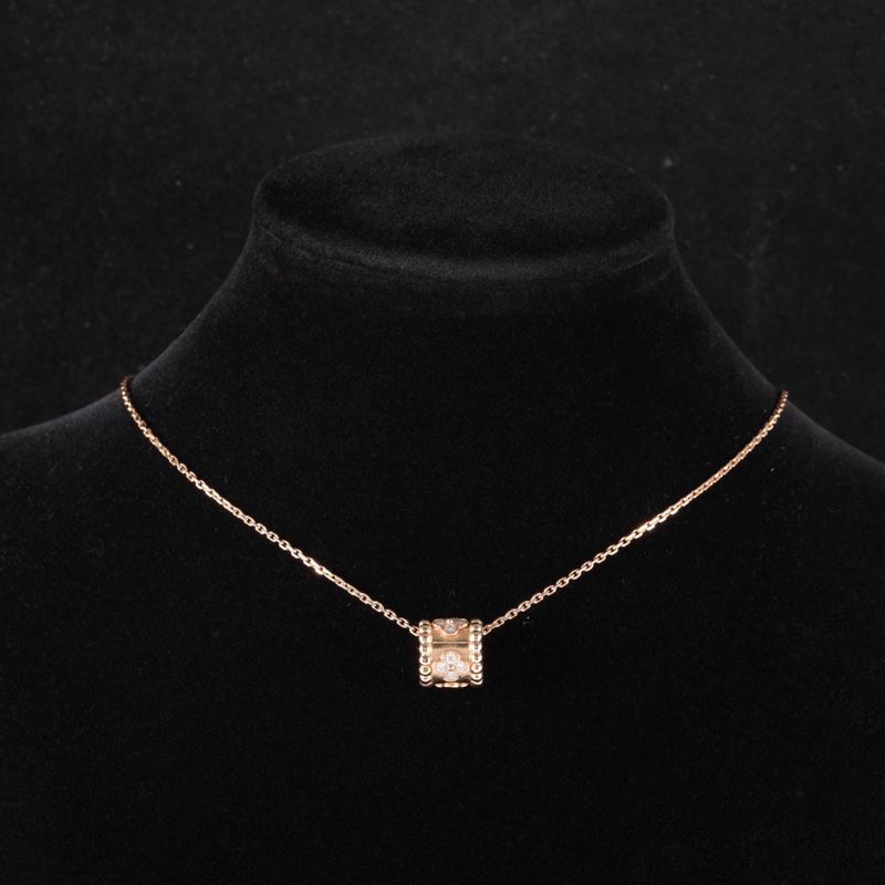 VAN CLEEF&ARPELS PerléeClovers萬花筒鑲鑽項鏈18K玫瑰金/鑽石-1