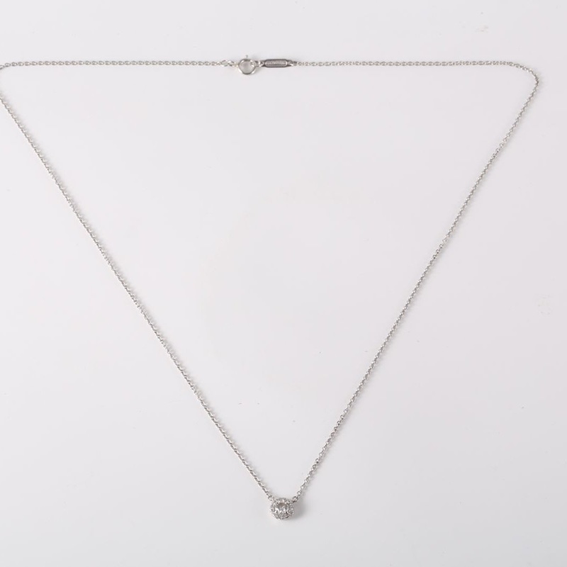 TIFFANY&CO 鑽石pt950TIFFANYSOLESTE系列單鑽項鏈-4