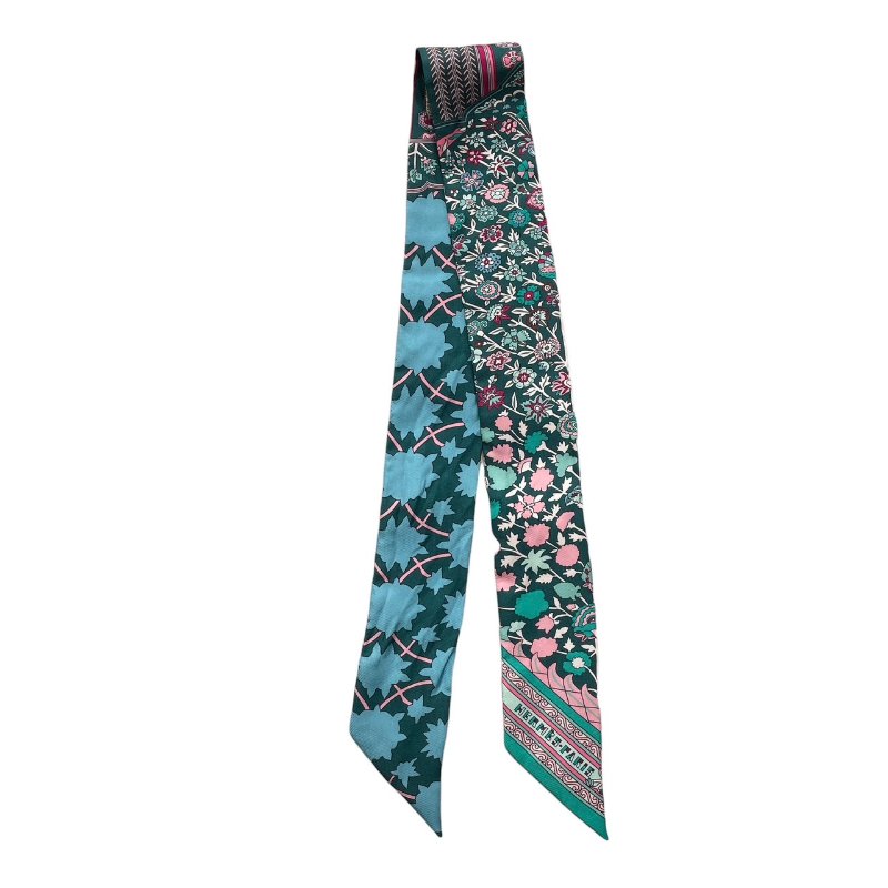 HERMES 愛馬仕 TAPIS PERSANS TWILLY 絲巾 真絲 綠色系-2