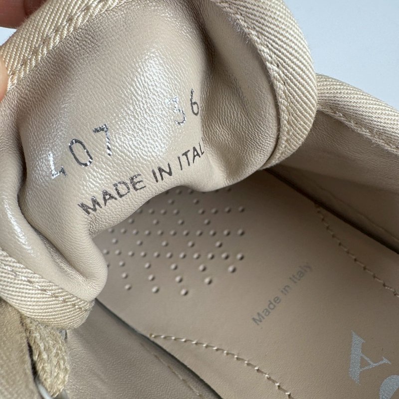 PRADA 米色 帆布 三角標 厚底 增高 休閒鞋 運動鞋36號 1E407N-6