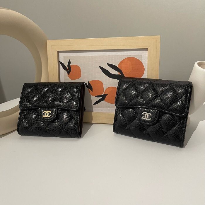 全新 CHANEL Wallet 黑色 荔枝紋 銀CC 三折 6卡 短夾 AP0231 現貨-6